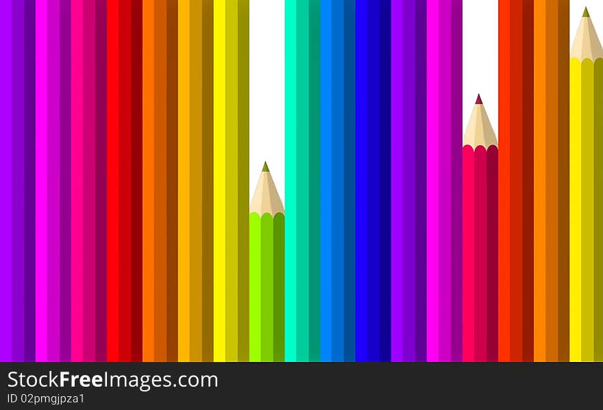 Color pencils isolated on white background