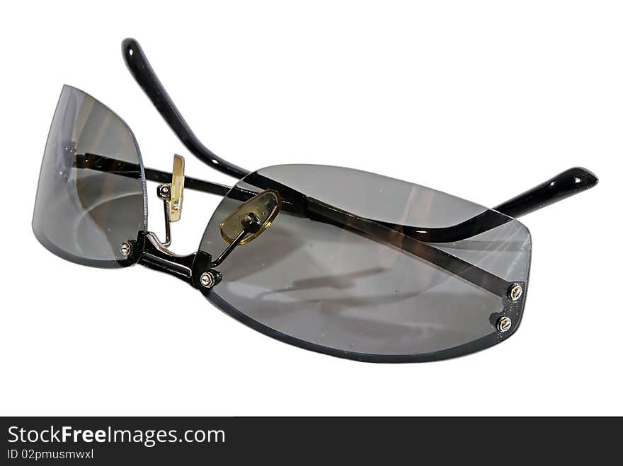 Classic black glasses (isolated)