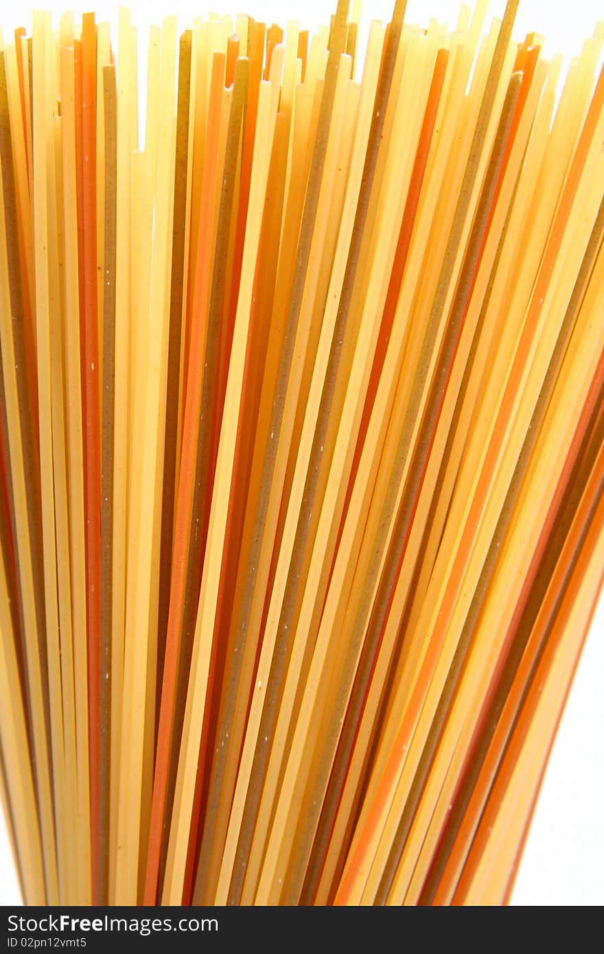 Raw colorful spaghetti