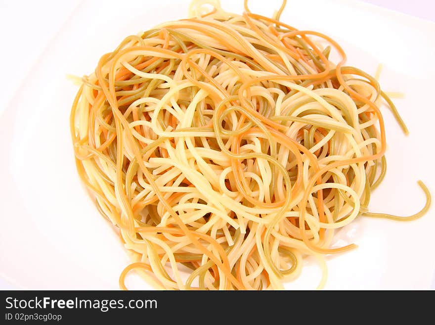 Tricolor Cooked Spaghetti