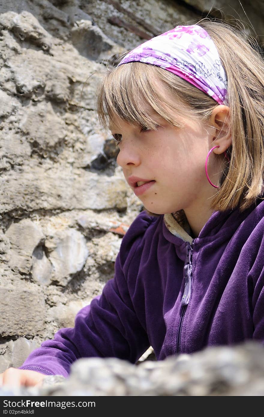 White model visiting english ruins