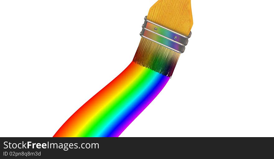 Paintbrush. White background, 3d render