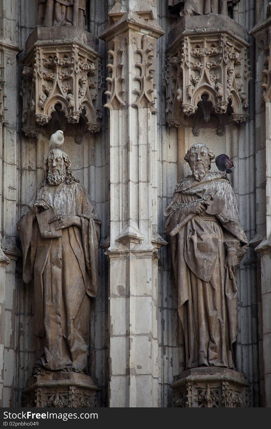 Saints in one of the doors of Seville's cathedral.