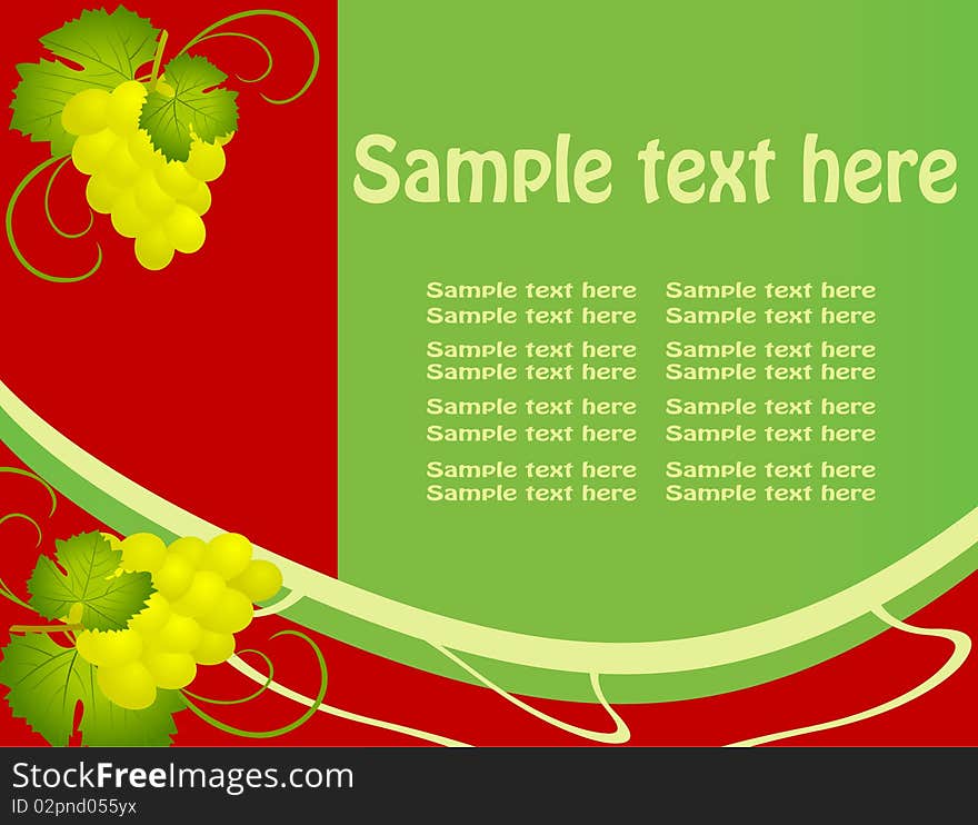 Grape background - vector illustration, with room for text