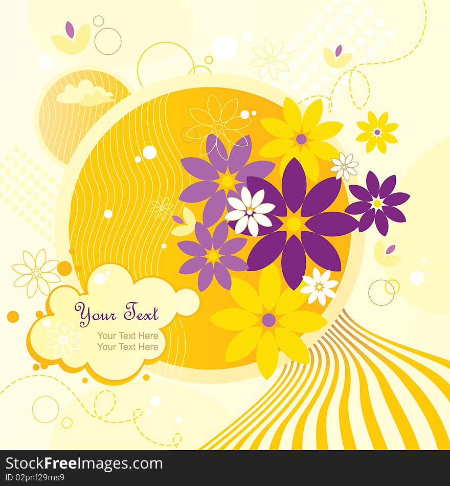 Yellow background Sunny Flowers