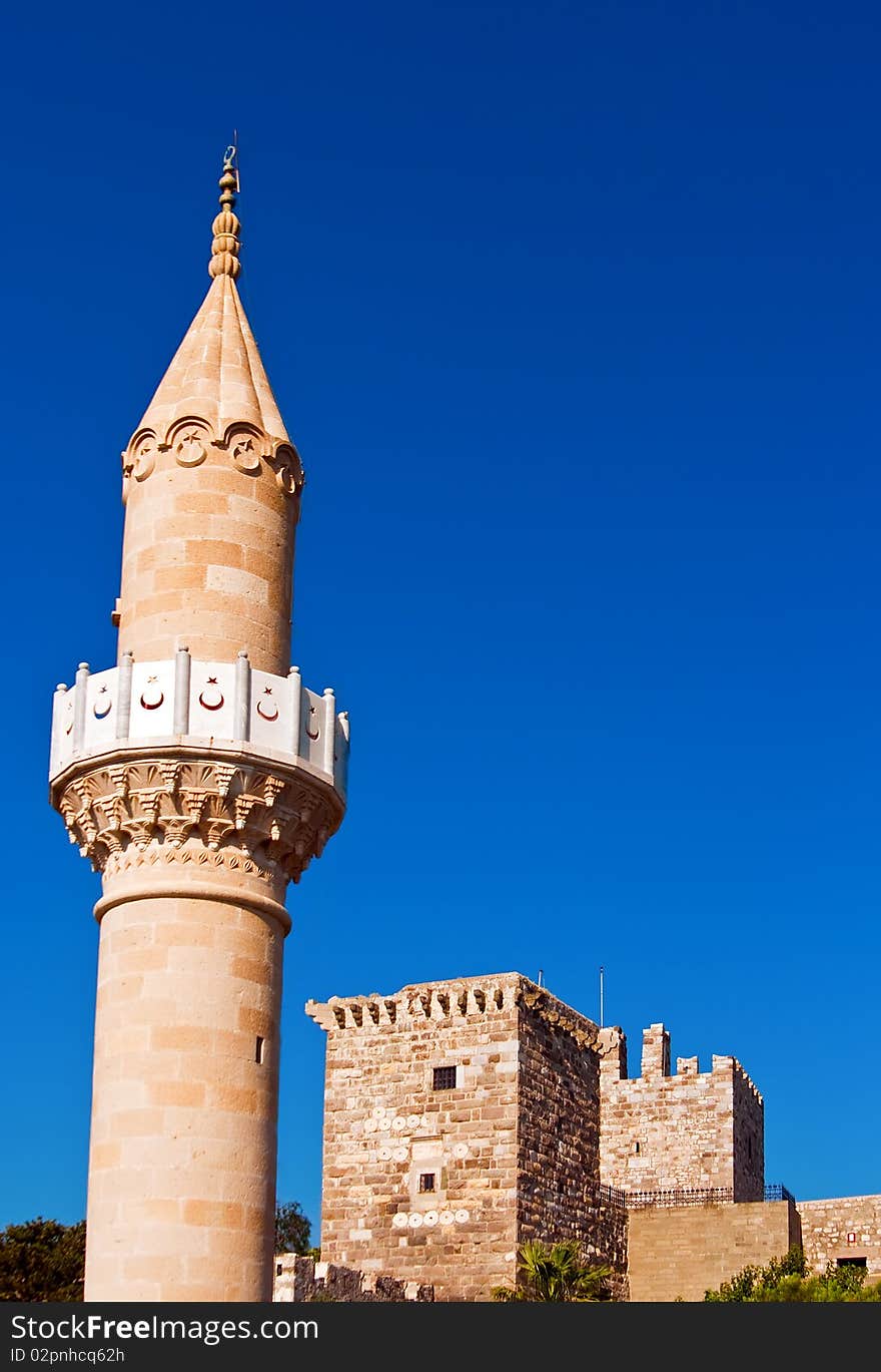 Medeival tower and mosque in St. Peter s Castle