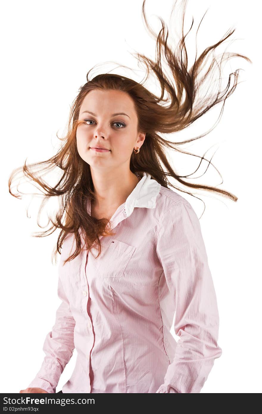 Portrait of a beautiful young woman with long hair. Portrait of a beautiful young woman with long hair