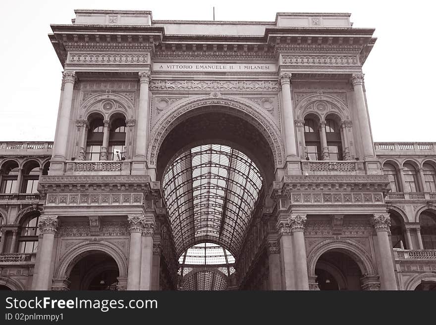 Entrance to Vittorio Emanuele Shopping Gallery