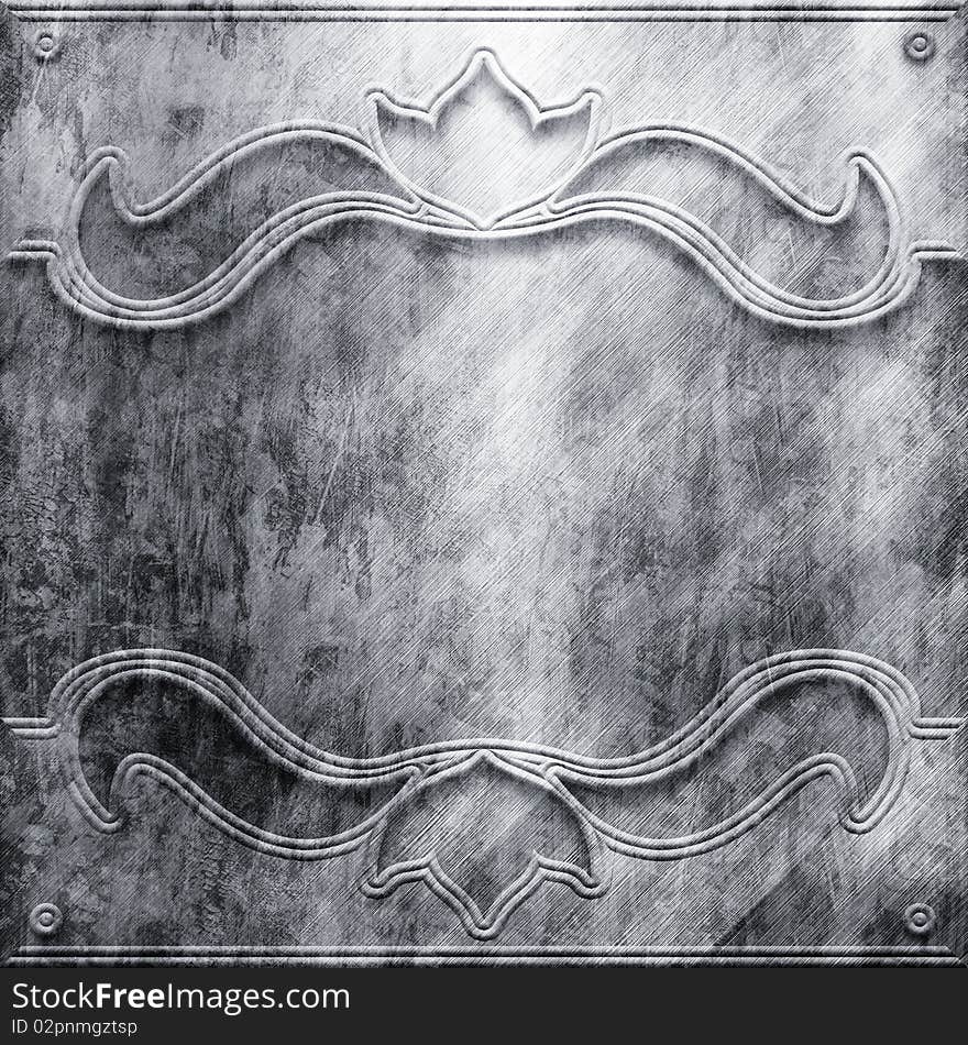 Vintage silver background with shabby pattern. Vintage silver background with shabby pattern