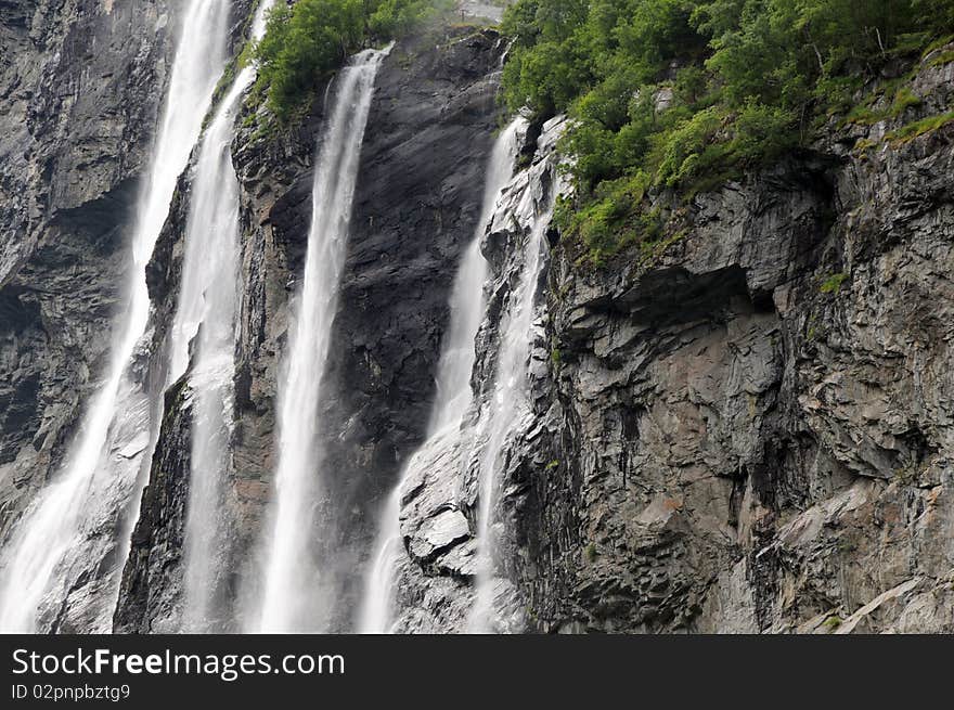 Seven Sisters waterfall on Geirangerfjord