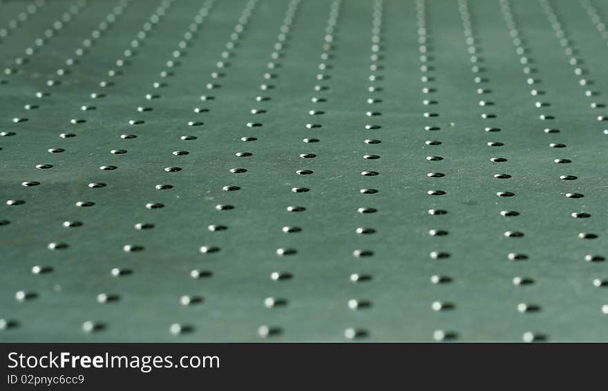 Gray metallic table with special holes for the attachement of research electronic devices. Gray metallic table with special holes for the attachement of research electronic devices