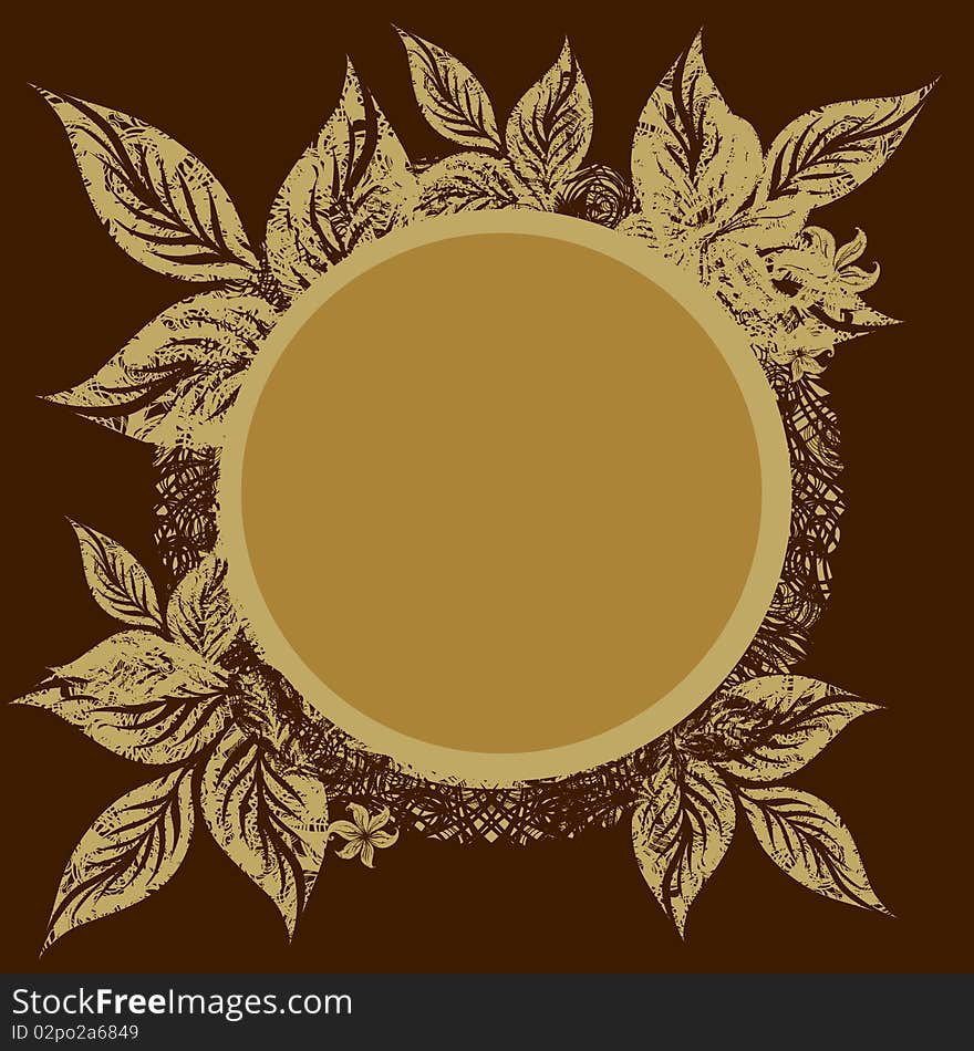 Vector background with frame with Autumn Leafs. Thanksgiving