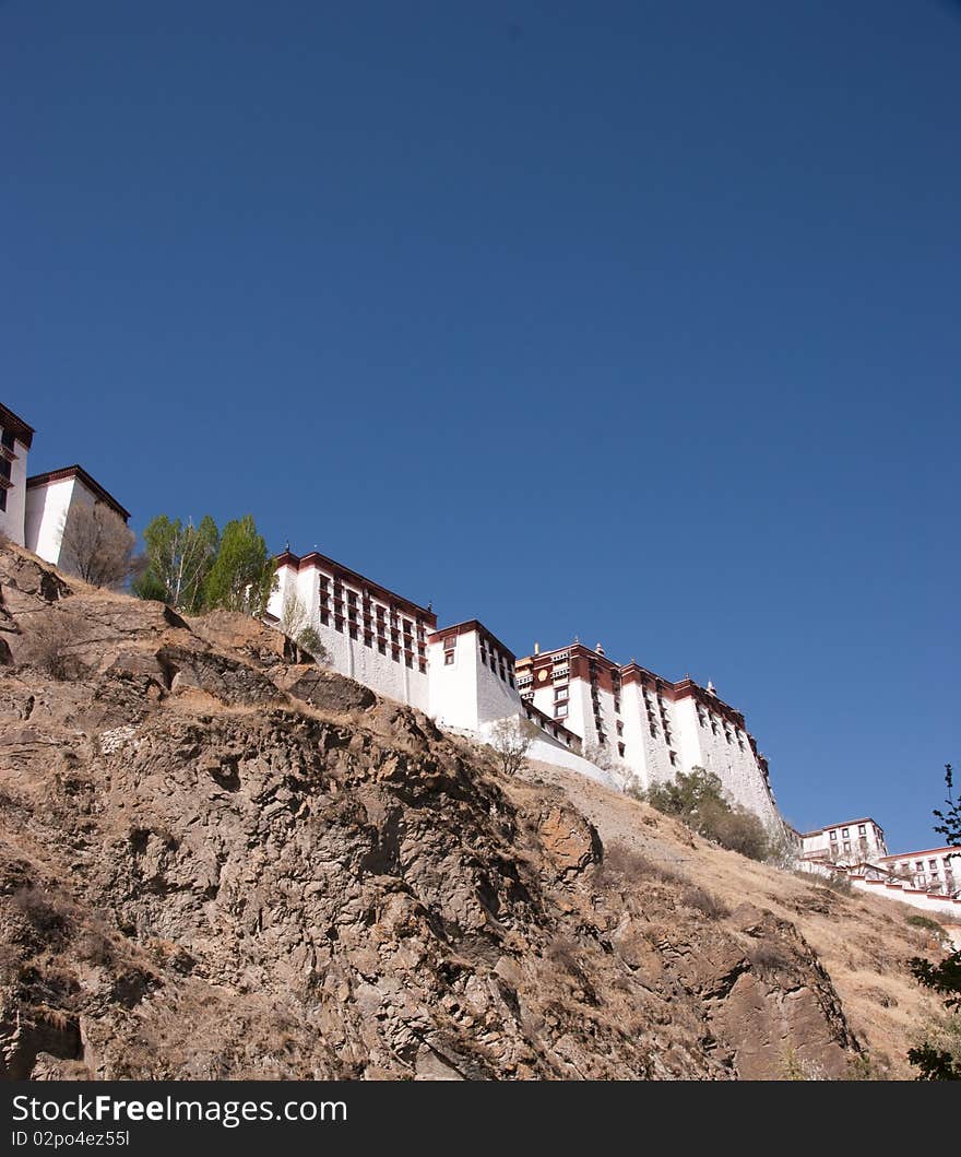 The great potala palace in tibet China in fine weather. The great potala palace in tibet China in fine weather