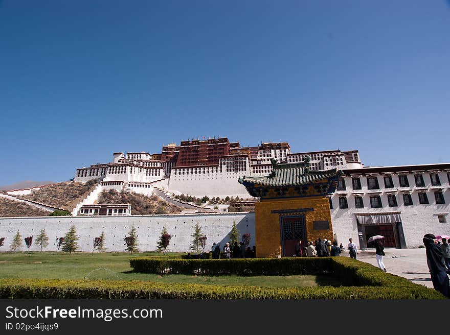 The great potala palace in tibet China in fine weather. The great potala palace in tibet China in fine weather