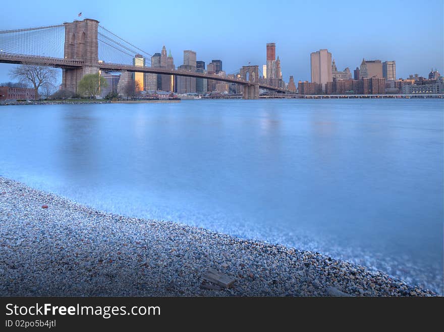 Brooklyn Bridge in the early morning