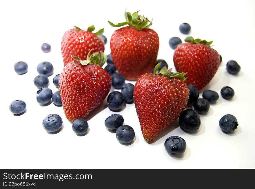 Strawberries and blueberries for creating a healthy snack