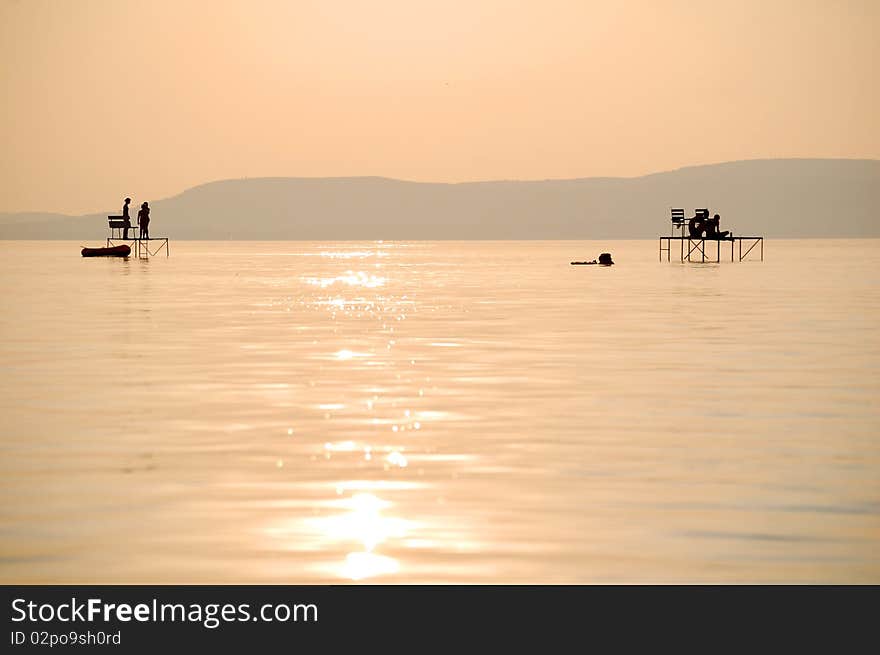 Reflexion of light of the sunset. Reflexion of light of the sunset.