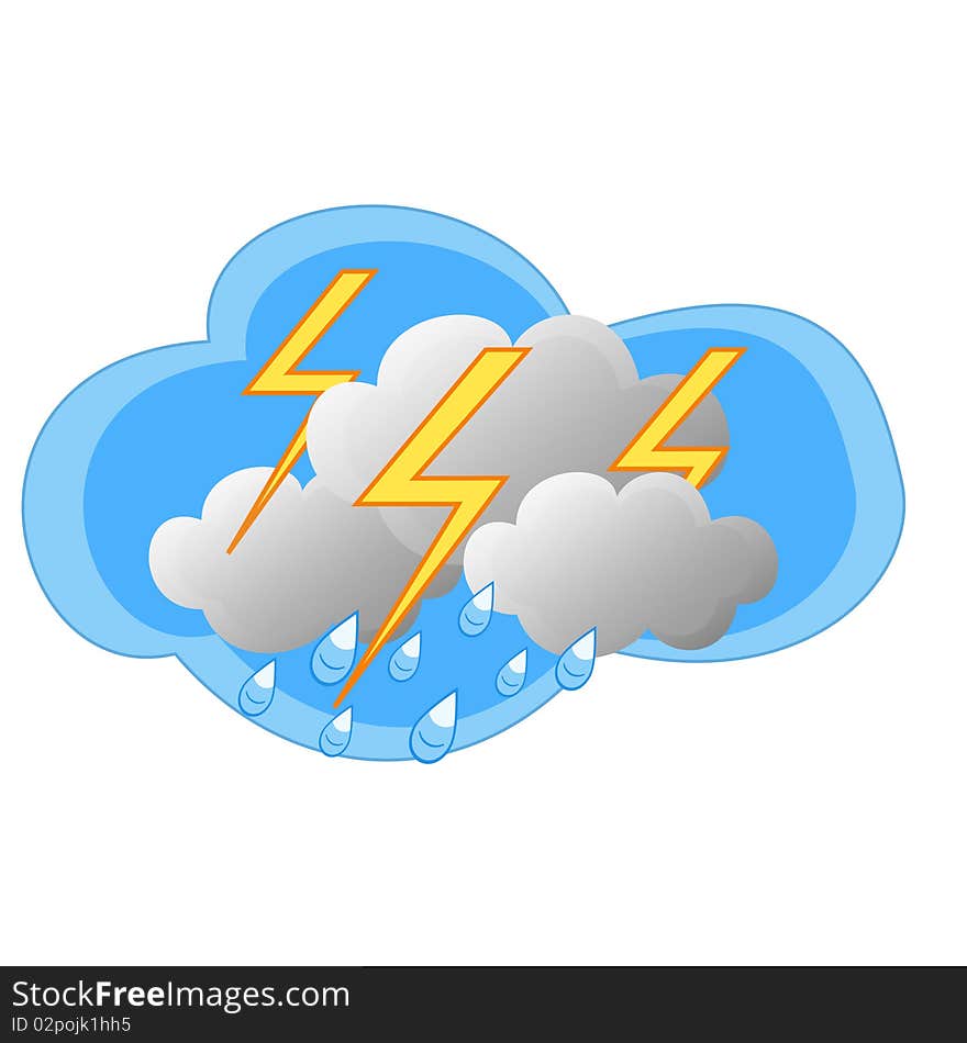 Image with the storm on a white background