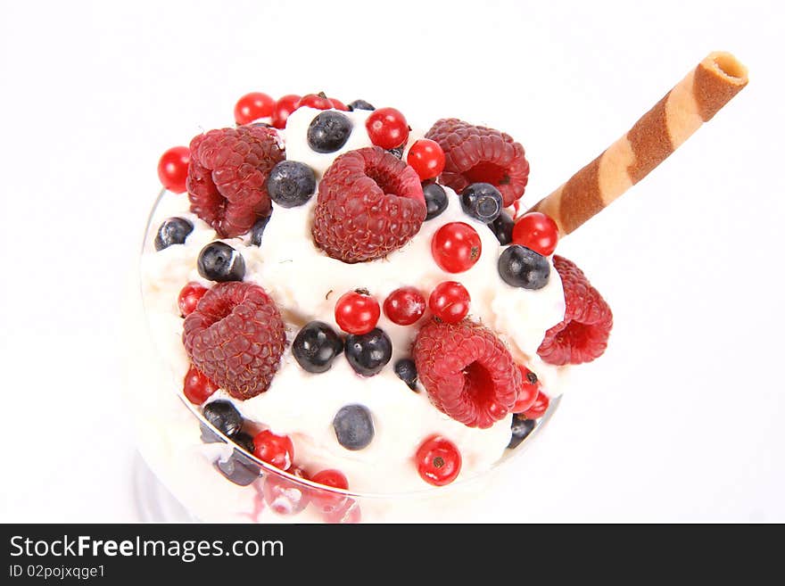 Whipped cream with fruits