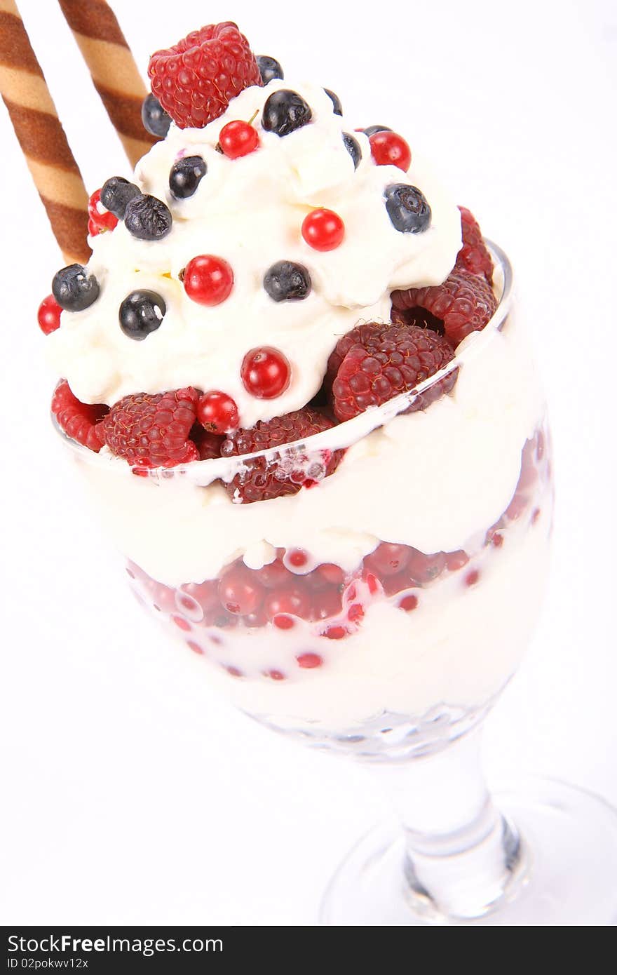 Whipped cream with fruits