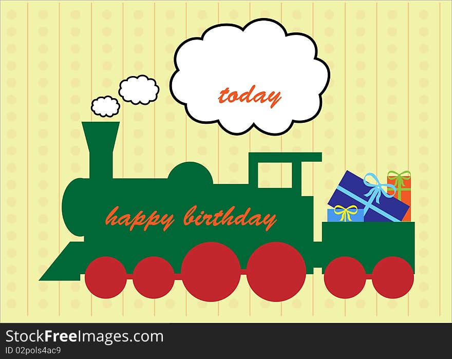 Happy Birthday Train Greeting Card