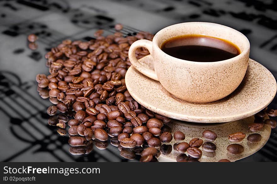 Cup of coffee on table