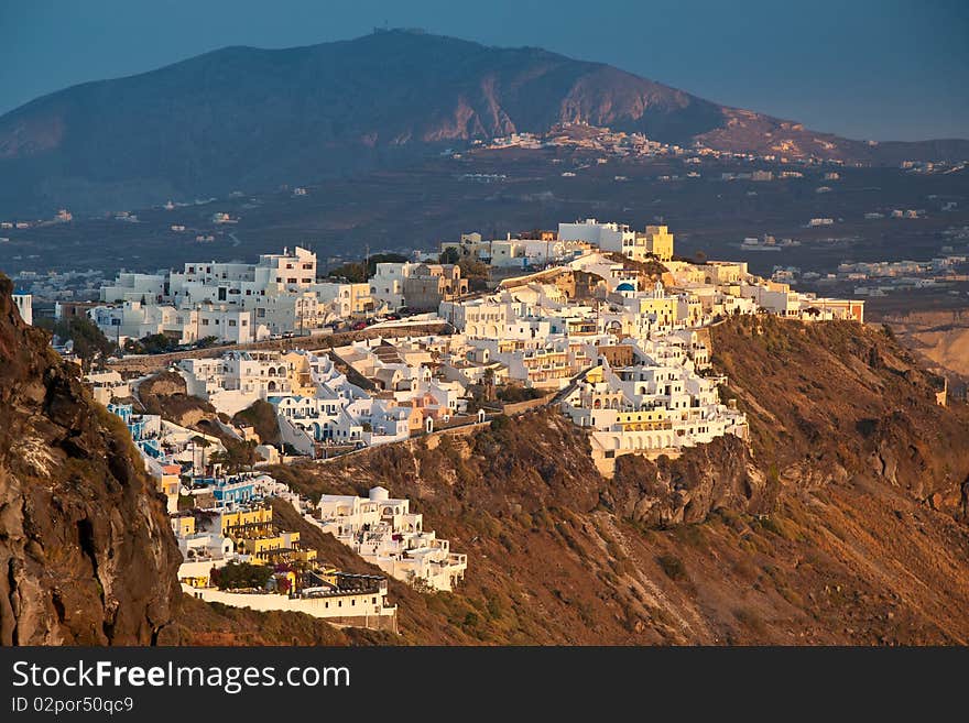 Santorini during sunset