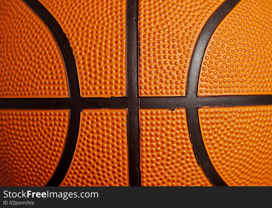 Texture of used ball, with balck lines in focus. Texture of used ball, with balck lines in focus.