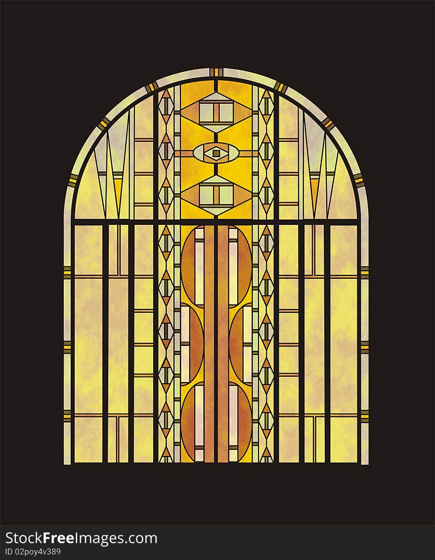 Stained glass window in vector