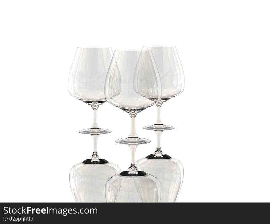 Pure glass collection for drinks with reflection