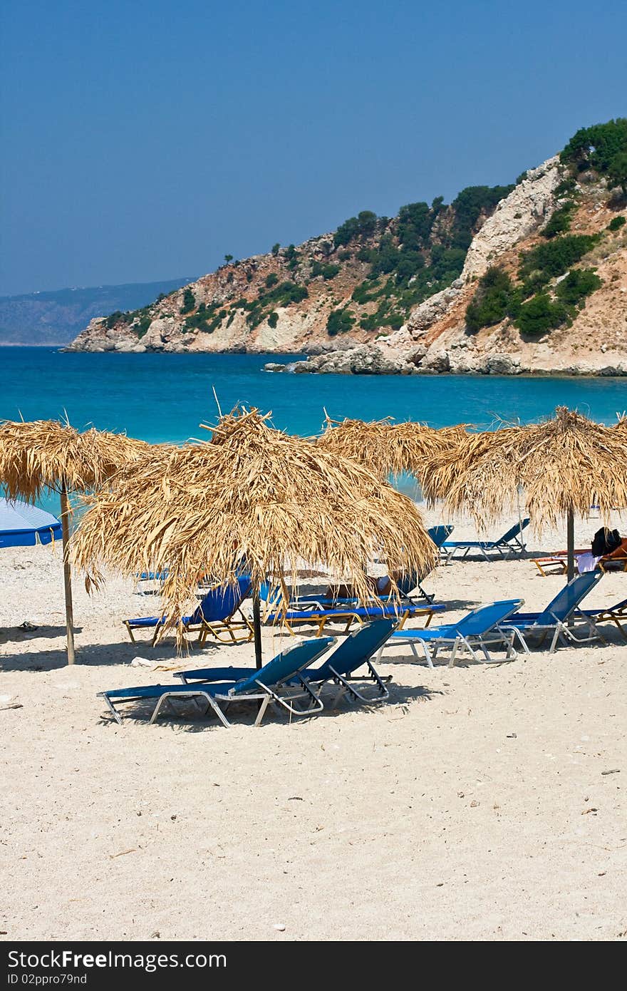 Chair and umbrella on the beach