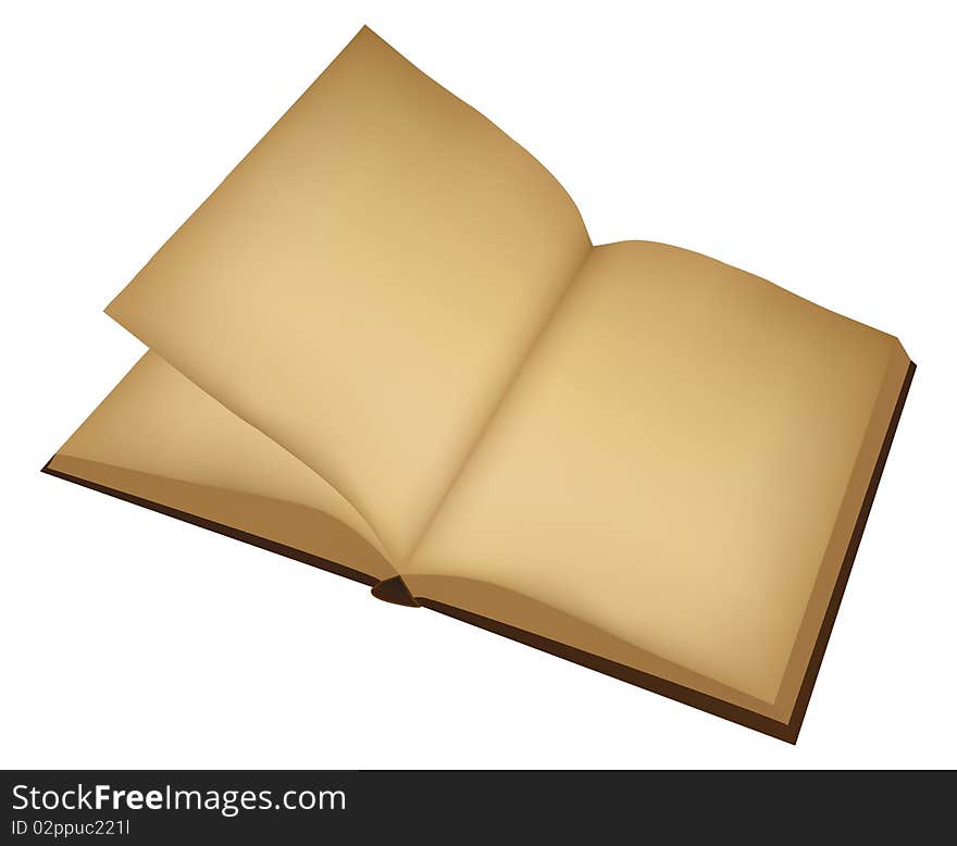 Illustration of the opened book isolated over white background