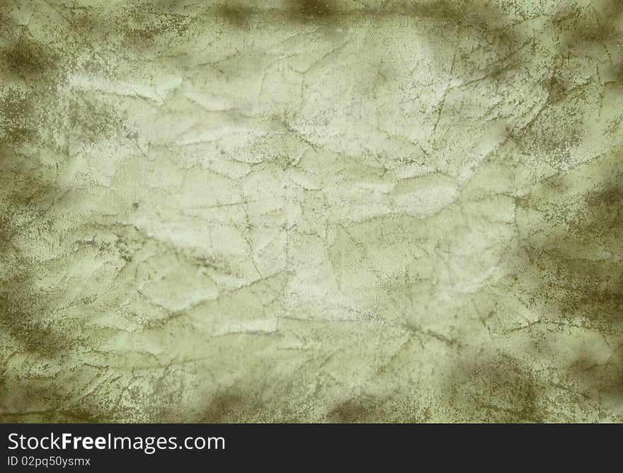 texture of the crushed paper with a green tint