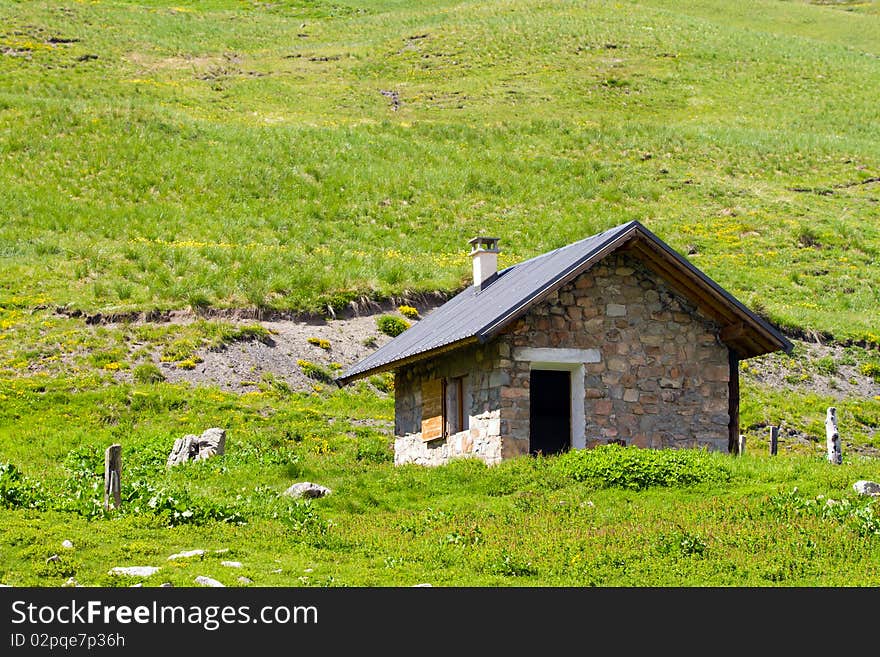 Little chalet in the mountains