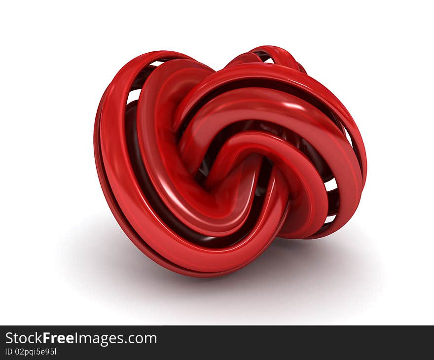 Abstract 3D torus knot. 3d rendered image