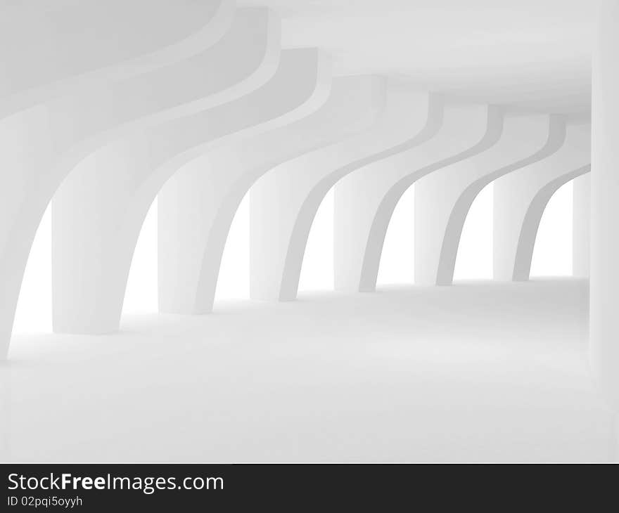 The tunnel with arch. 3d rendered image