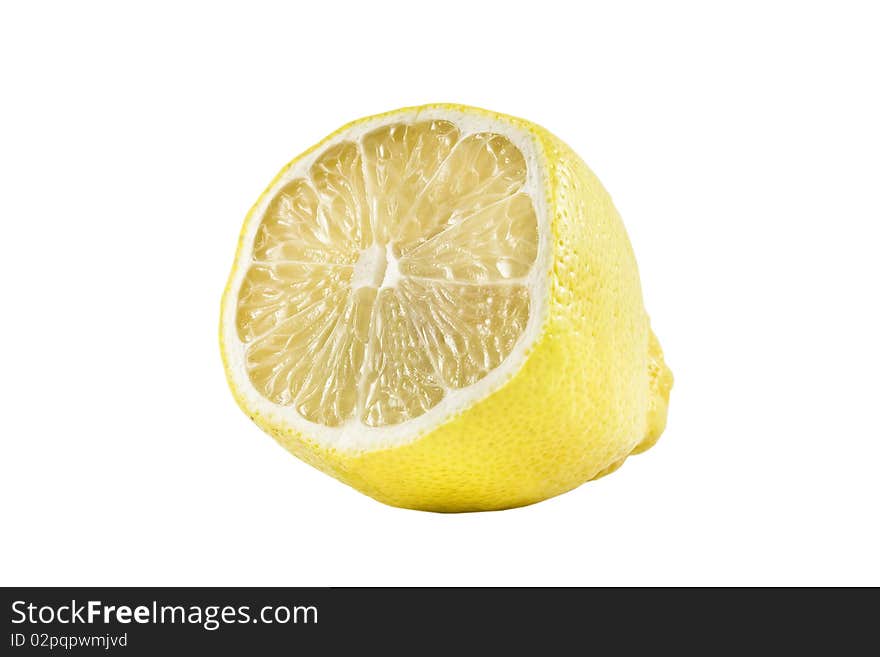 Cuted yellow lemon isolated on the white. Cuted yellow lemon isolated on the white