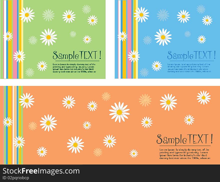 Set of backgrounds with flowers. Set of backgrounds with flowers