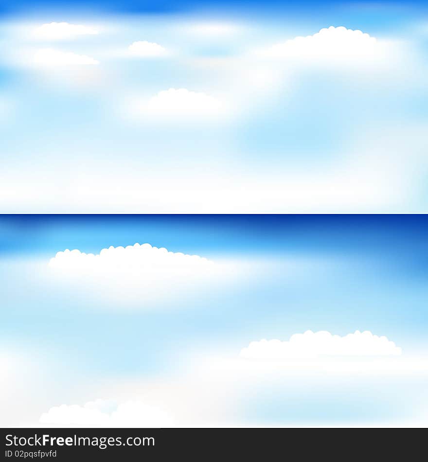 2 Beautiful Blue Backgrounds With Clouds. 2 Beautiful Blue Backgrounds With Clouds