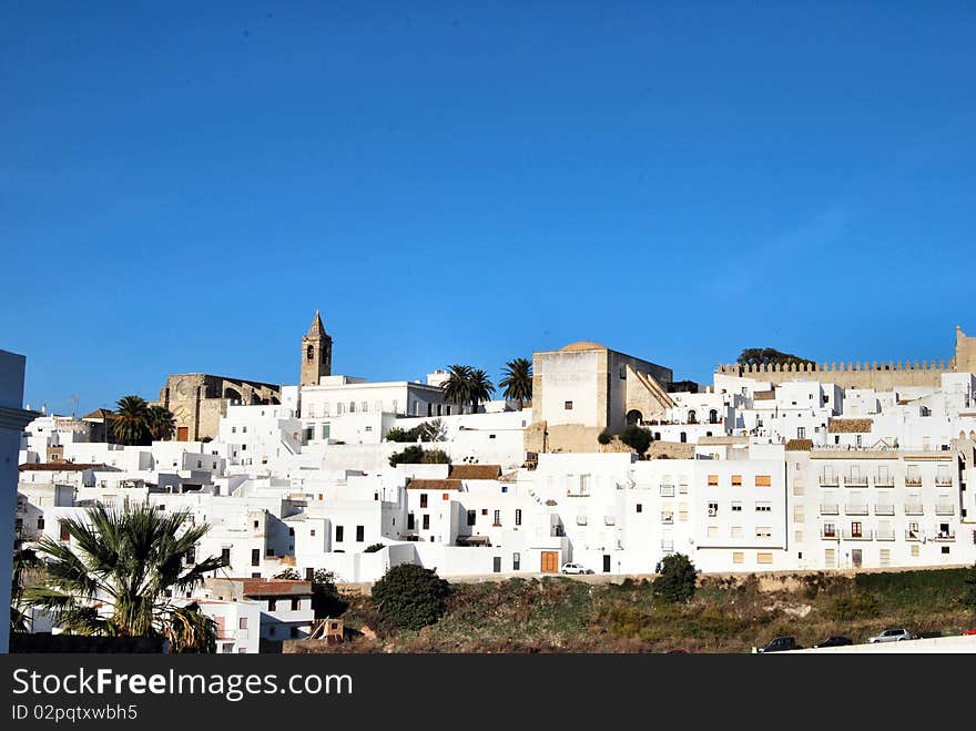 A view of the town of Vejer de la Frontera, in the south of Spain.