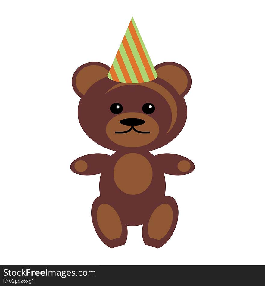 Teddy bear in party cap