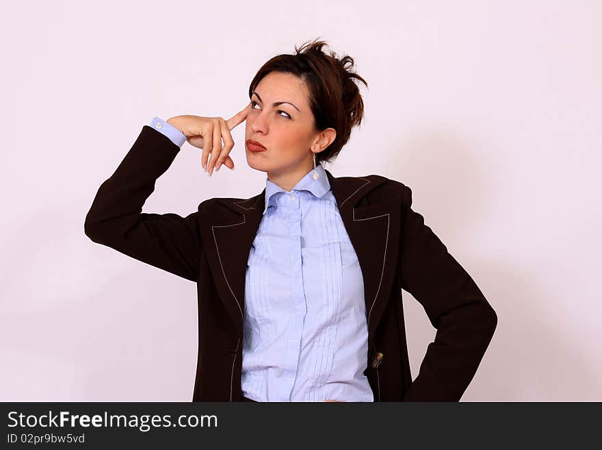 Business woman thinking pose