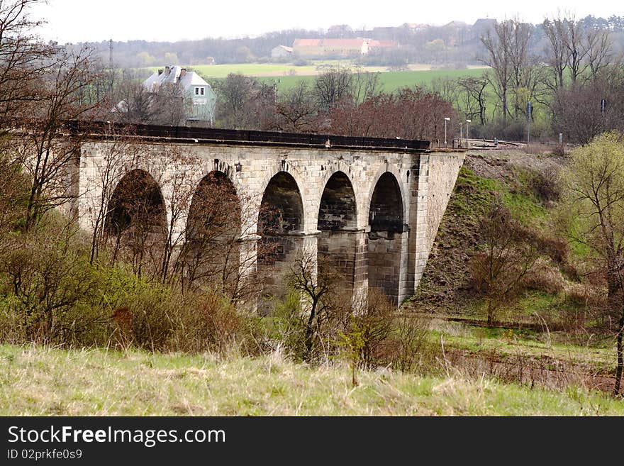 Old railway bridge over the valley