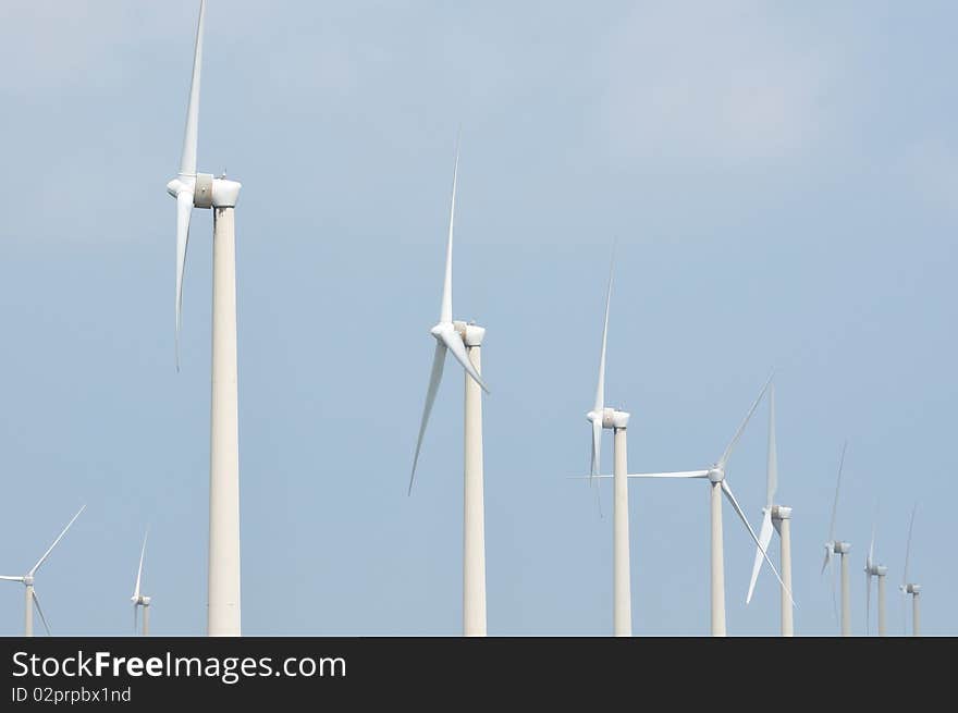 A beautiful landscape at the wind-power station. A beautiful landscape at the wind-power station