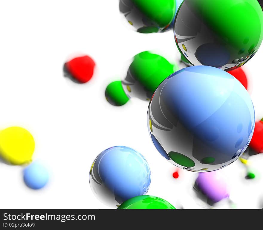 3d image of colored abstract balls. 3d image of colored abstract balls