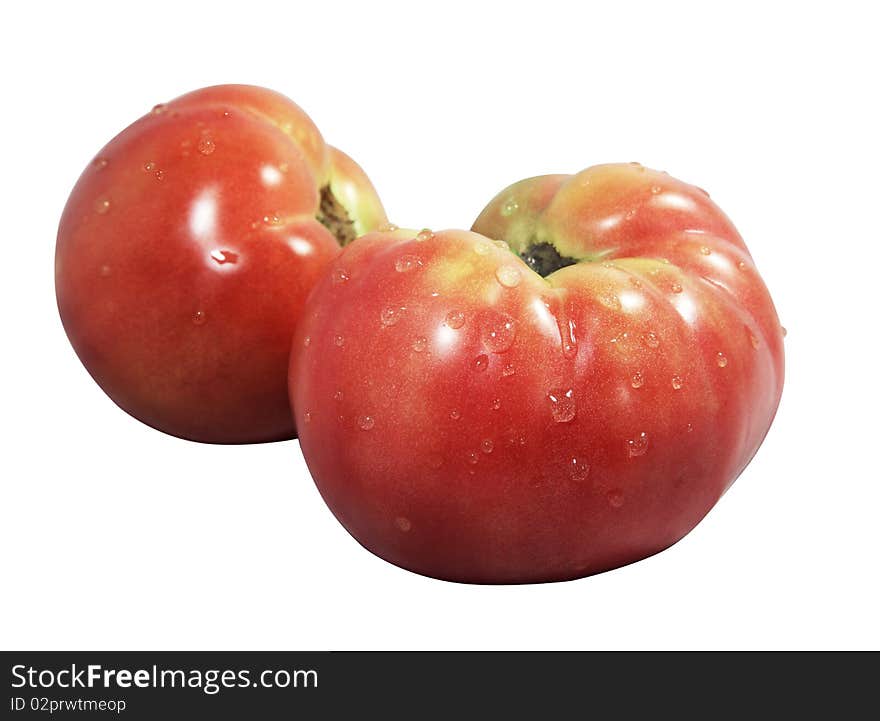 Single tomato isolated on white background. Single tomato isolated on white background