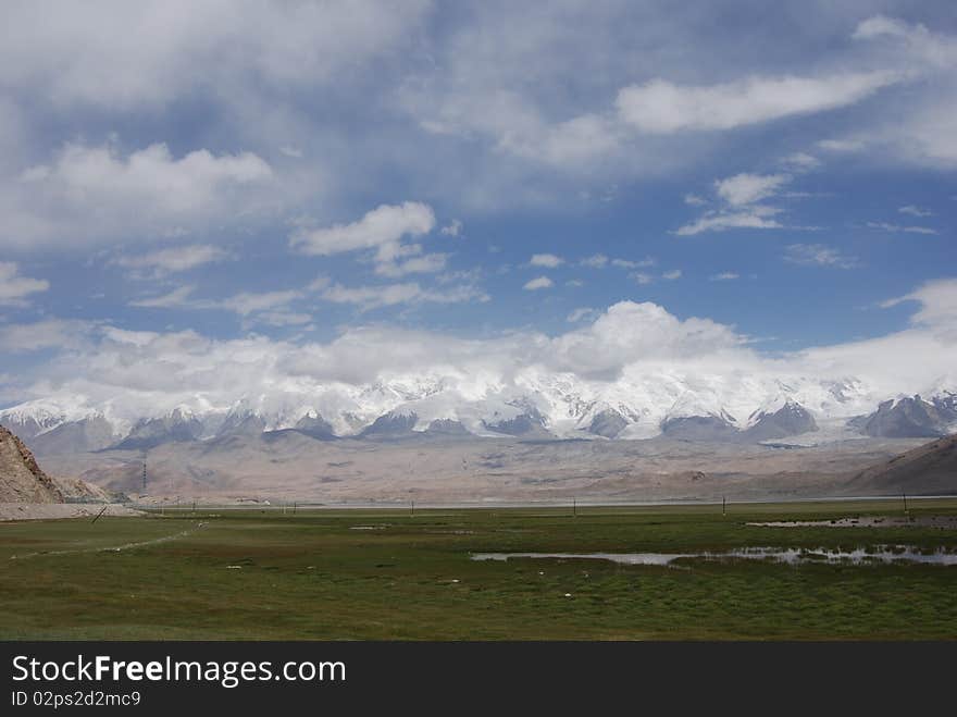 Lawn in Xinjiang of china