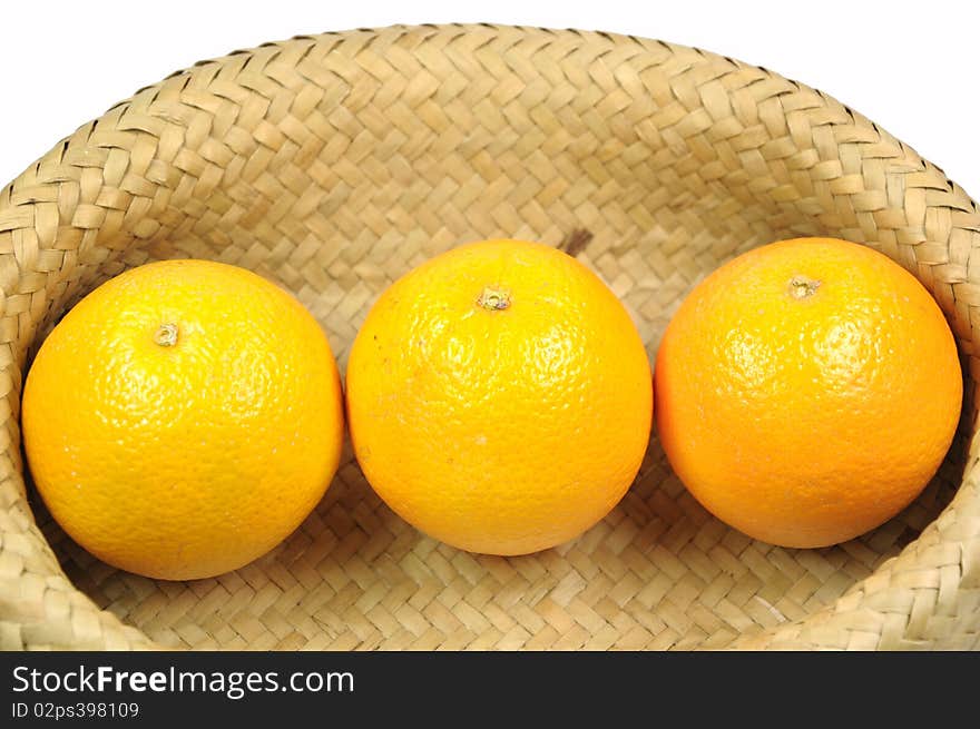 Orange in basket