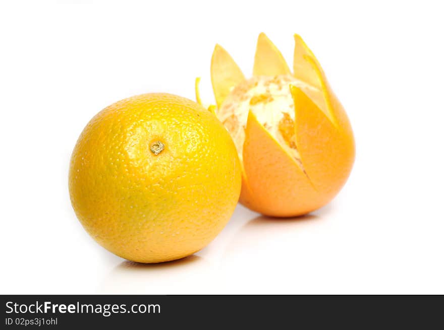 Orange fruit isolate on white.