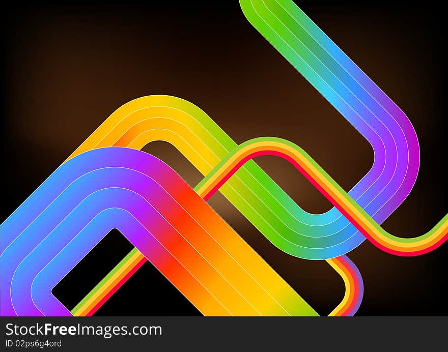 Abstract Background With Rainbow lines. Abstract Background With Rainbow lines